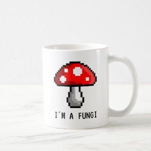 De Café Eu sou uma caneca do cogumelo do pixel dos fungos