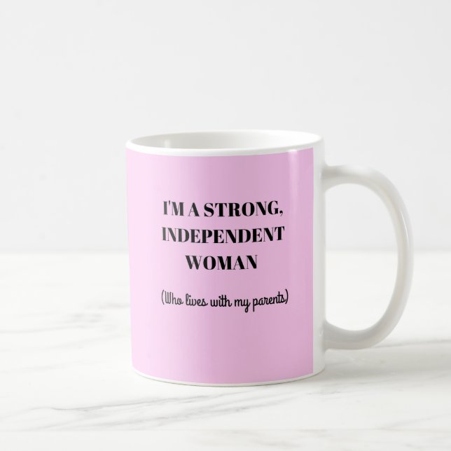 De Café Eu sou uma mulher independente forte - caneca (Direita)