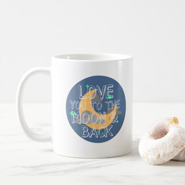 De Café Eu te amo à caneca do azul da lua e da parte (Com Donut)
