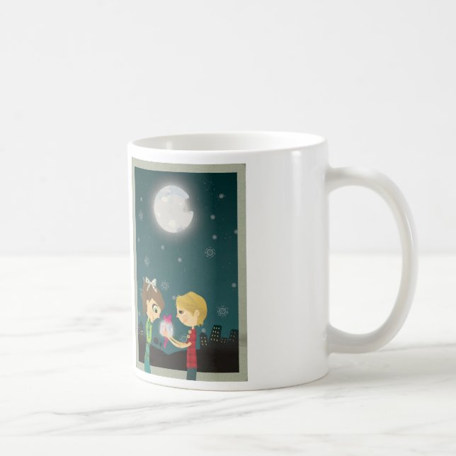 De Café Eu te amo à lua e à caneca traseira (Direita)