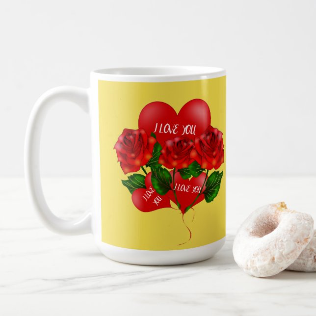 De Café Eu te amo caneca (Com Donut)