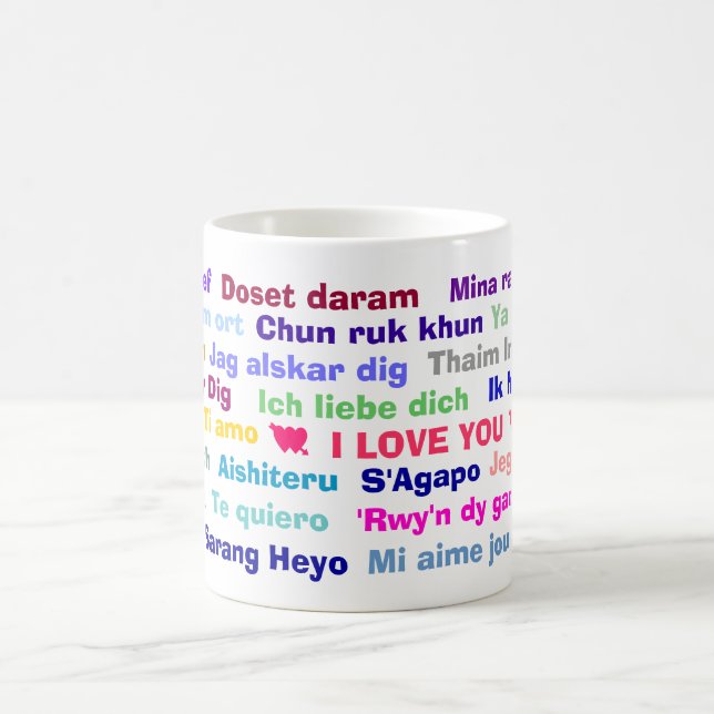 De Café Eu te amo caneca (Centro)