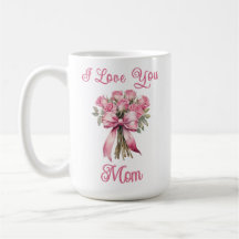Eu Te Amo Mamãe Caneca Rosa - Presente do Dia das 