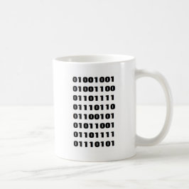 De Café "Eu te amo" (no código binário) caneca