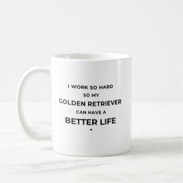 De Café Eu trabalho tão duro... - Caneca Branca