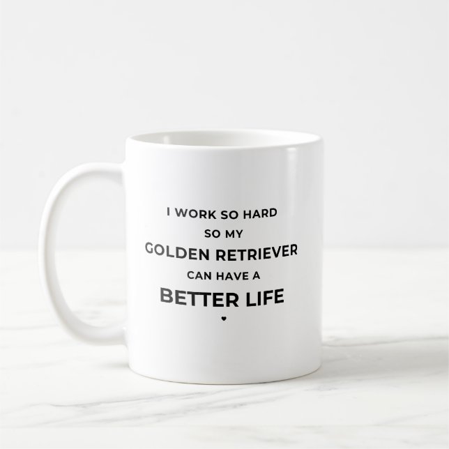 De Café Eu trabalho tão duro... - Caneca Branca (Esquerda)