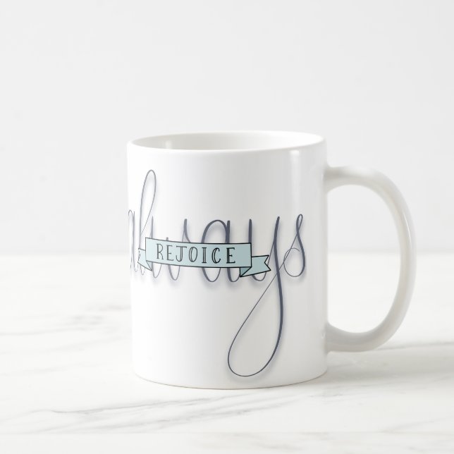 De Café Exulte sempre a caneca rotulada mão do verso (Direita)