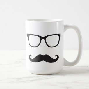 De Café Eyeglasses e caneca do bigode