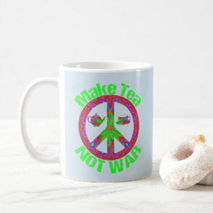 De Café Faça o chá não guerrear caneca da paz do Hippie
