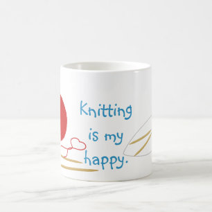 De Café Fazer malha é minha caneca feliz