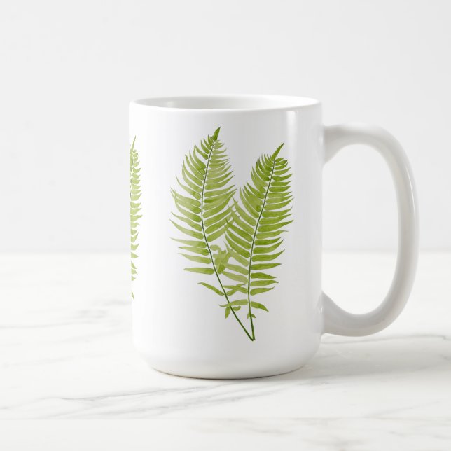 De Café Feathery Fern em uma caneca clássica (Direita)