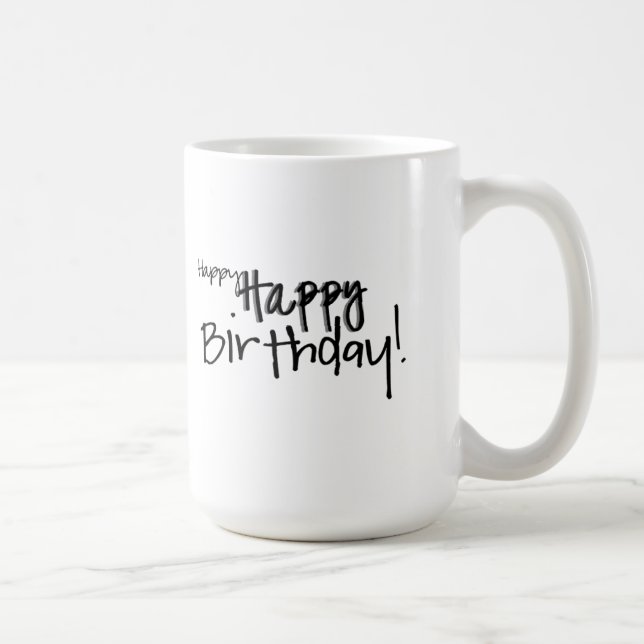 De Café feliz aniversario feliz! Caneca (Direita)