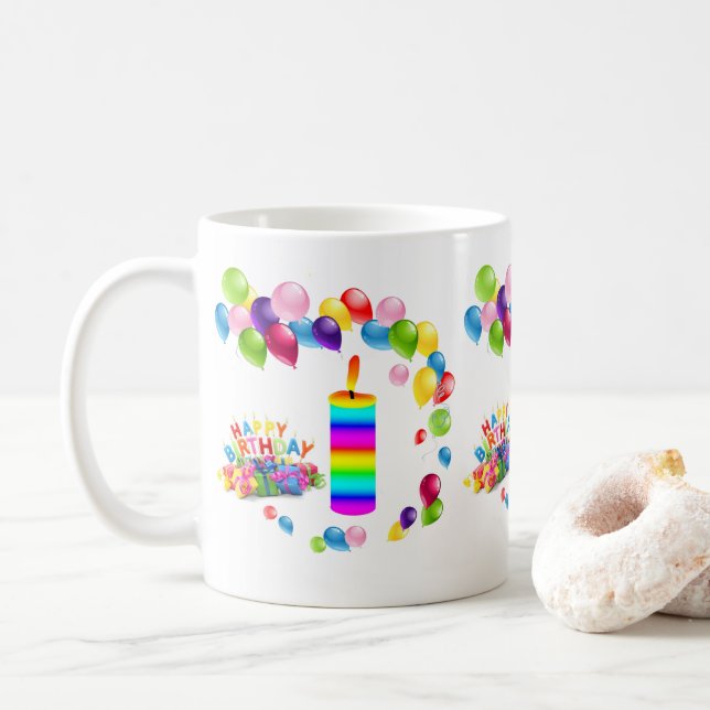 De Café Feliz Aniversário, Vela da Caneca (Com Donut)