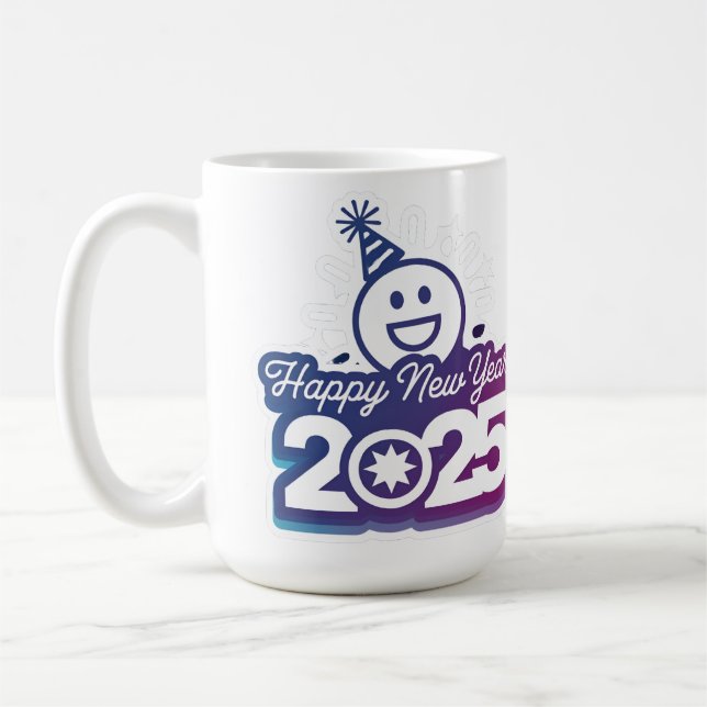 De Café Feliz ano novo Sip na caneca 2025 (Esquerda)