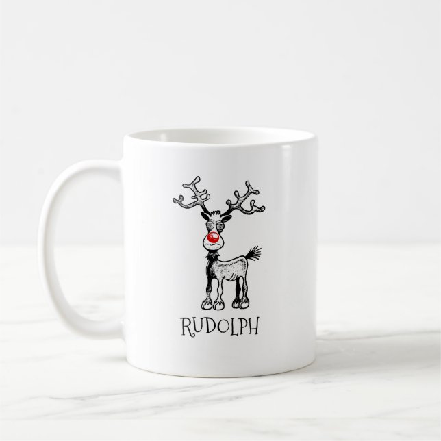 De Café Feliz Estressmas com Rudolph em uma Caneca (Esquerda)
