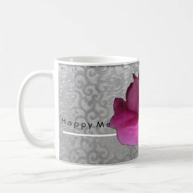 De Café Feliz mim caneca cor-de-rosa do fúcsia (Esquerda)