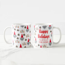 Férias felizes caneca vermelha verde natal negócio