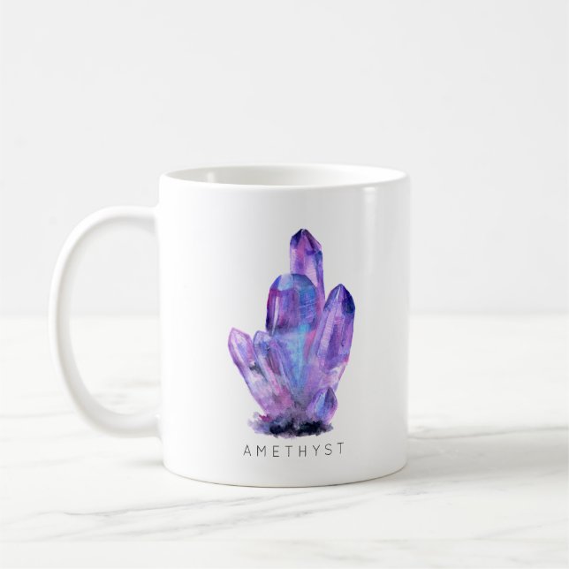 De Café Fevereiro Birthstone - caneca Amethyst da aguarela (Esquerda)