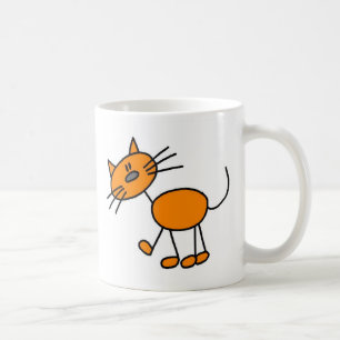 De Café Figura alaranjada caneca da vara do gato