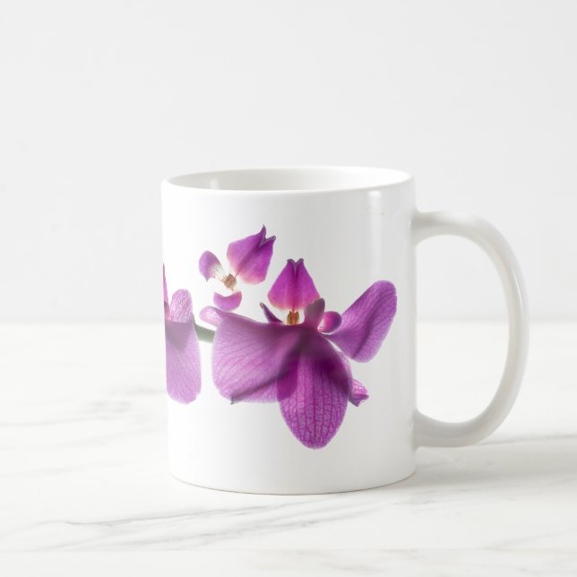 De Café Fileira da orquídea no branco caneca branca (Direita)