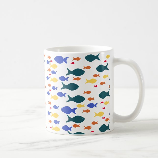 De Café Fishes Clássico - Caneca Branca (Direita)