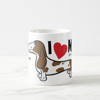 De Café FLDR "eu amo minha" caneca lisa do Dachshund do