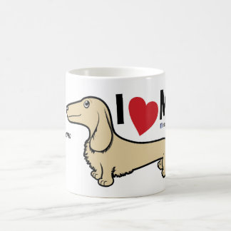 De Café FLDR "eu amo minha" caneca loura do Dachshund do