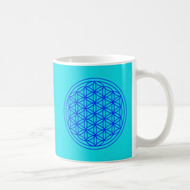 De Café Flor da caneca sagrado da geometria da vida (Direita)