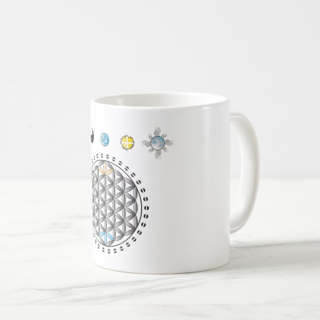 De Café Flor da divindade da vida na caneca da natureza (Frente Esquerda)