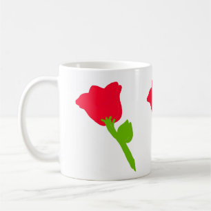 De Café flores vermelhas da caneca