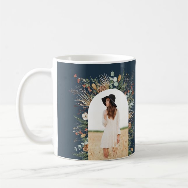 De Café Formando 1 foto azul da caneca botânica moderna (Esquerda)