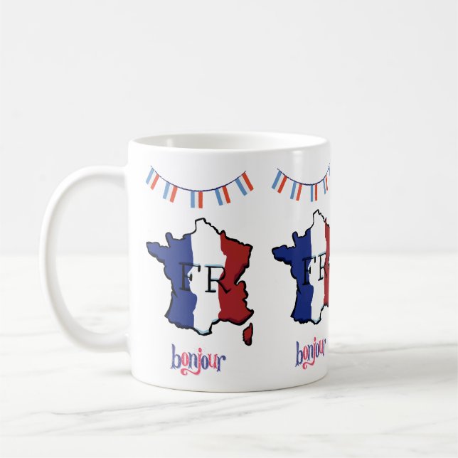 De Café França - caneca com bandeiras francesas (Esquerda)