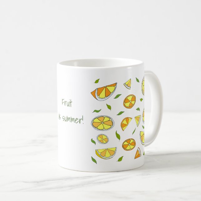 De Café Fruta é verão Caneca Minimalista Fofa (Frente Esquerda)