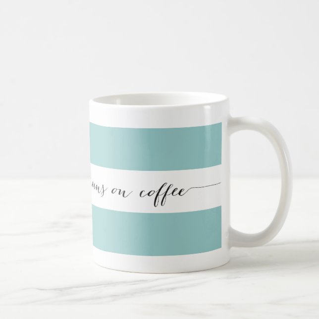 De Café Funcionamentos em caneca listrada do café, aqua (Direita)