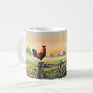 De Café Galo na cerca e caneca