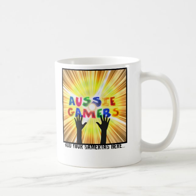 De Café Gamers australianos que bebem a caneca (Direita)