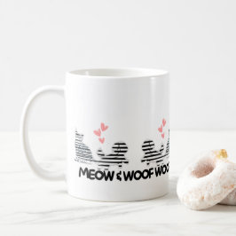 De Café gato e cão adoram a caneca