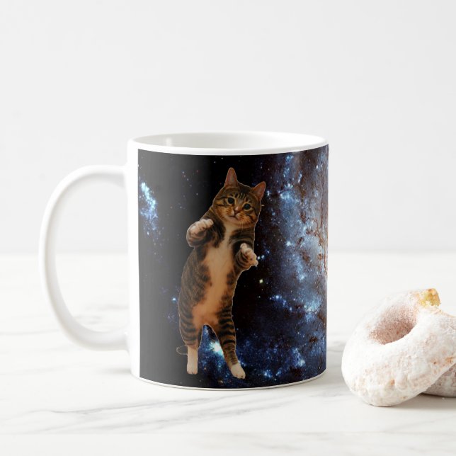 De Café Gato no espaço - caneca (Com Donut)