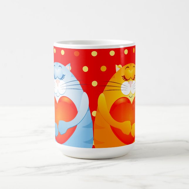 De Café Gatos doces apaixonados, caneca (Centro)