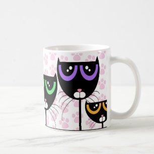 De Café Gatos pretos & patas - CANECA