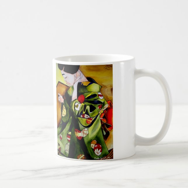 De Café Geisha com caneca kimono verde-oliva (Direita)