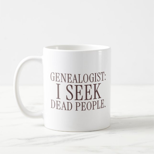 De Café Genealogista: Procuro Pessoas Mortas Caneca Clássi (Esquerda)