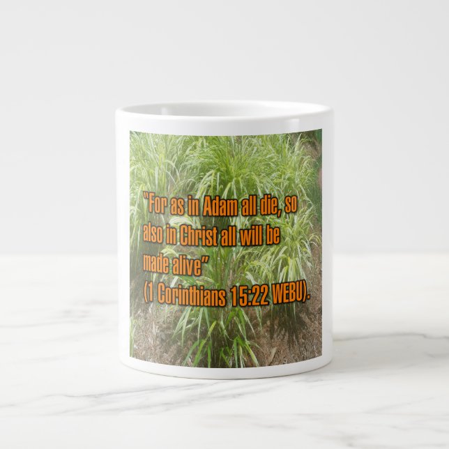 De Café Grande 1 Coríntios 15:22 WEBU Caneca (Frente)