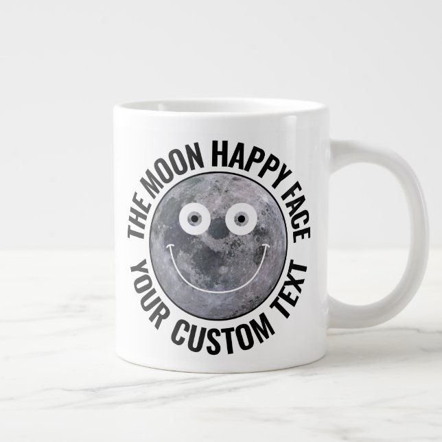 De Café Grande A Lua Cara Feliz Caneca Gigante Personalizada (Direita)