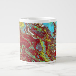De Café Grande Caneca Abstrata Azul Vermelha Única Saddle Up 1
