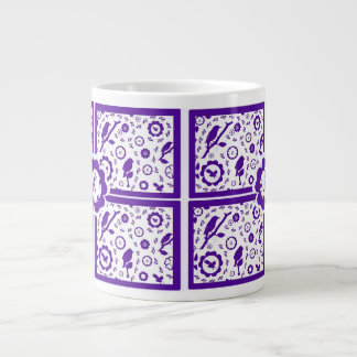 De Café Grande caneca azul e branca