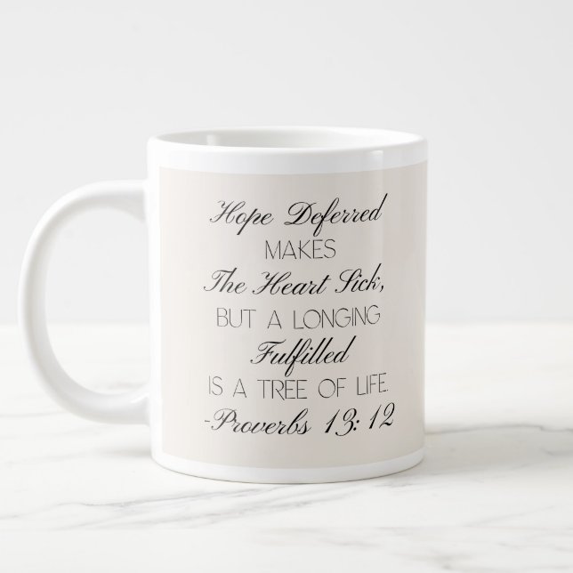 De Café Grande Caneca com Versículo Bíblico da Esperança Provérbi (Esquerda)