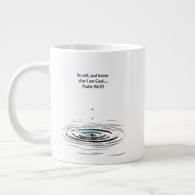 De Café Grande Caneca Cristã Salmo 46:10 Presente Inspirador (Esquerda)