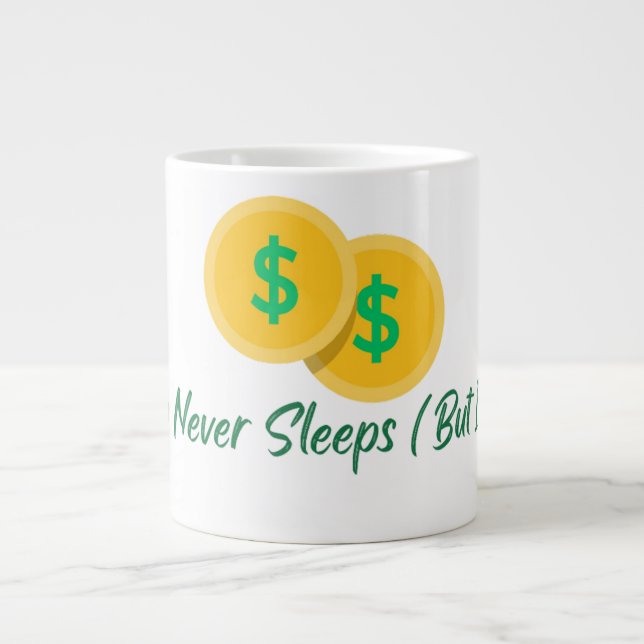 De Café Grande Caneca Crypto Nunca Dorme Mas Eu Durmo (Frente)