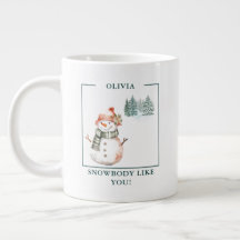 Caneca da Mulher da Neve Personalizada "Ninguém é